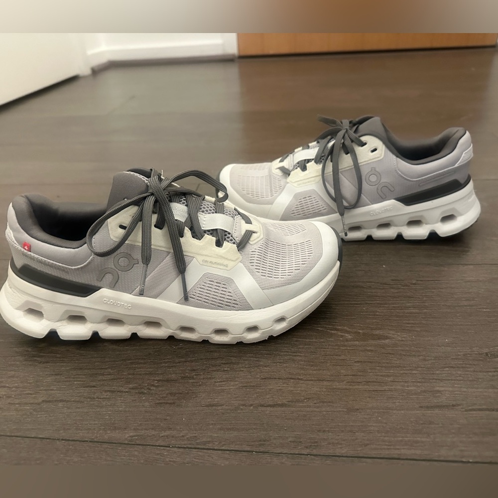 On Running Women's Sneakers in Light Gray, White and Dark Gray